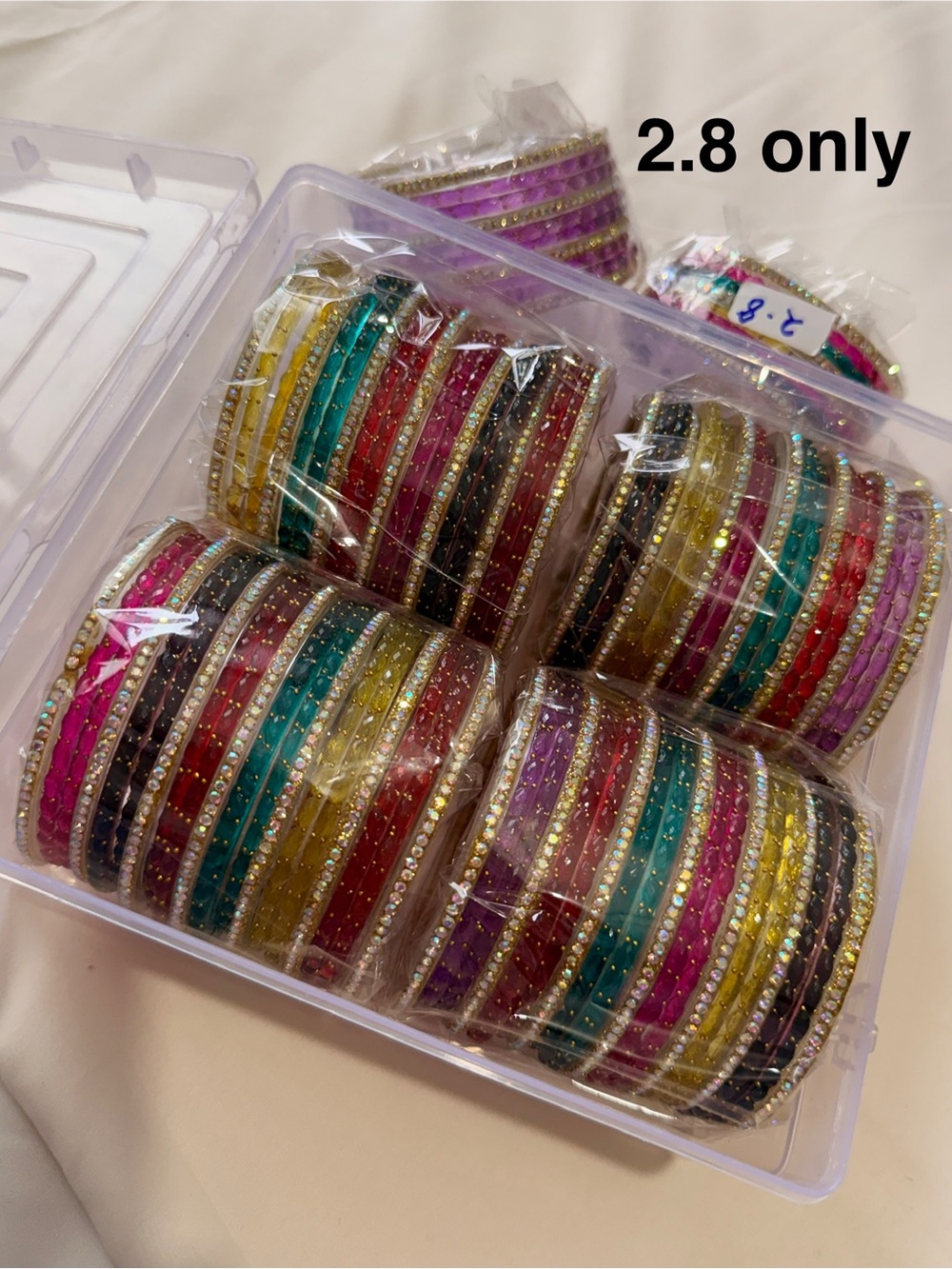 Colorful Women's Glass Bangle Set - Multicolor